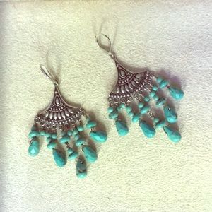 Turquoise & Sterling Silver Chandelier Earrings